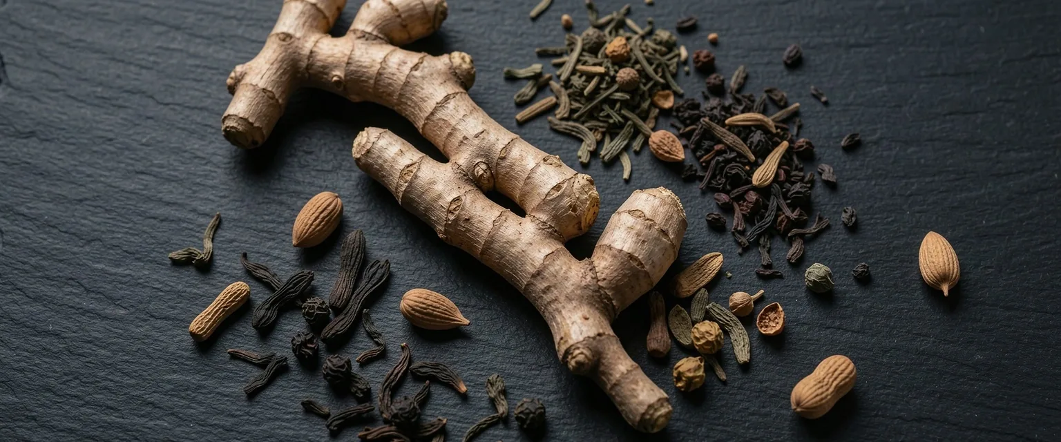 Dark botanical extracts used in adaptogenic supplements