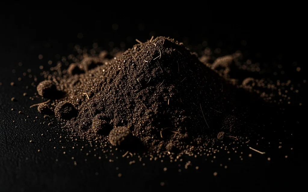 Macro view of natural supplement ingredient powder